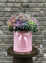 Цветочная композиция из Гипсофила и Розы в шляпной коробке #REPLACE_PRED# Ленинске