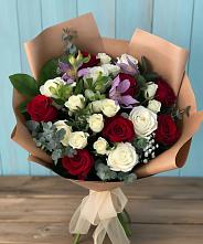 Букет цветов из:  Розы и Альстромерии в Ленинске