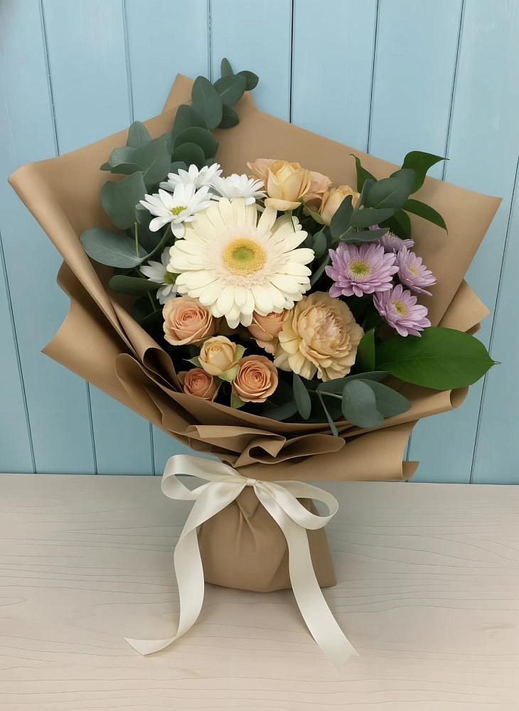 Букет цветов из: Герберы и Хризантемы в Ленинске