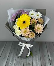 Букет цветов из:  Розы, Герберы и Хризантемы #REPLACE_PRED# Ленинске