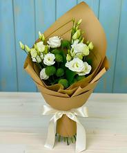 Букет цветов из:  Хризантемы и Лизиантусы #REPLACE_PRED# Ленинске