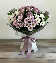 Букет цветов из:  Хризантемы и Розы в Ленинске