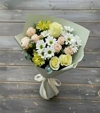 Букет цветов из:  Альстромерии, Розы и Хризантемы в Ленинске